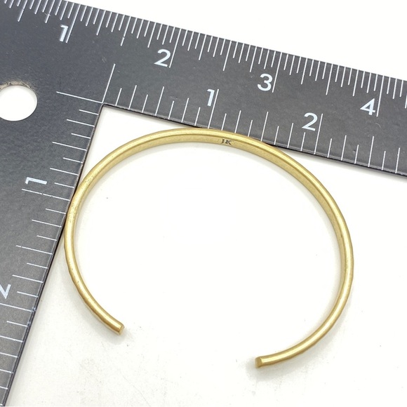 JK JEWELRY Gold Tone Textured Cuff Bangle Bracelet - Picture 2 of 6